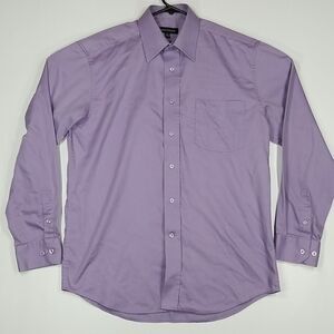 Bellissimo Shirt Men's 15 1/2 Button Down Long Sleeve Cotton Mauve Office Preppy
